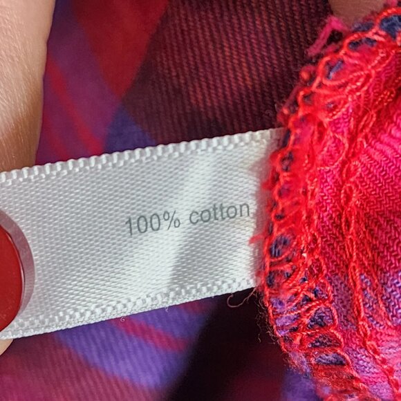 Womens Fashion Bug Blouse Shirt Button Up 100% Cotton Long Sleeve Size 1X - Picture 4 of 8